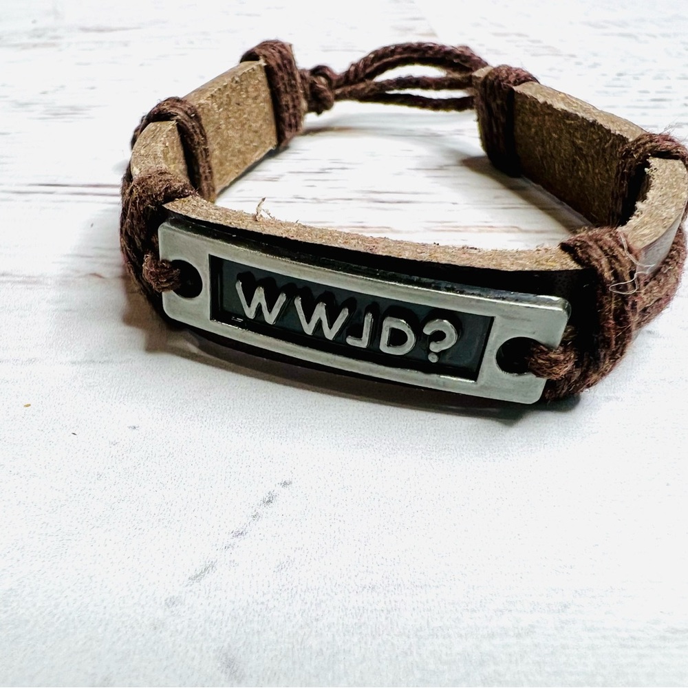 Unisex Mcgrath What Would Jesus Do Bracelet, adjustable, Christian bracelet, new